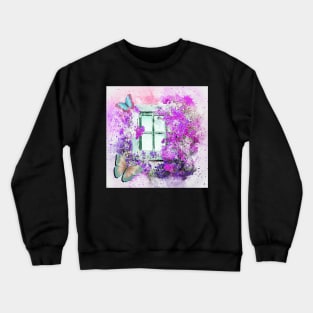 Flower & Butterflies Watercolor Graphic Design Gifts and Home Decor Crewneck Sweatshirt